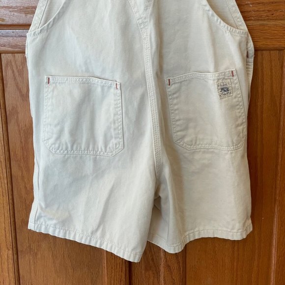 Polo Ralph Lauren Kids Girls L (12/14) Denim Shortalls Cream Beige 100% Cotton - Picture 10 of 15